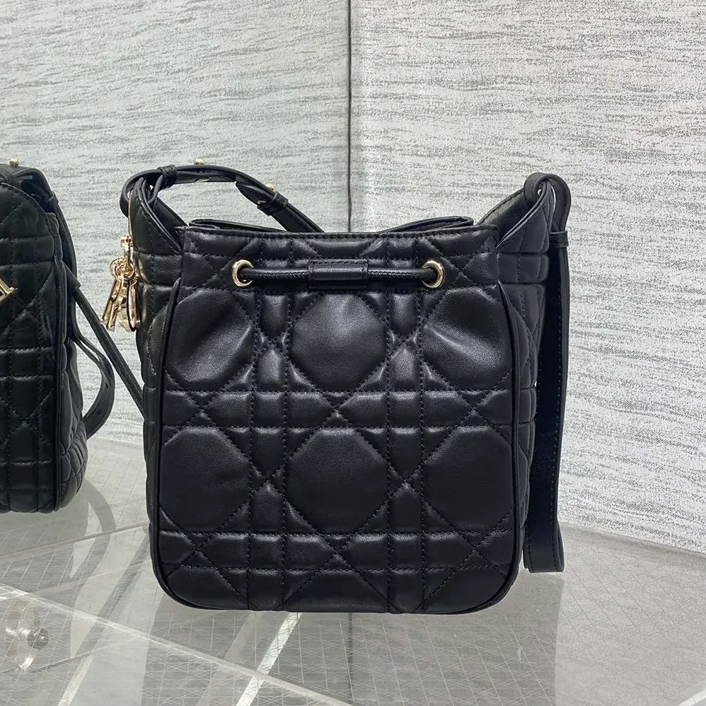 Dior Small D-Motion Bag Black Macrocannage Lambskin for Women Dior Small D-Motion Bag Black Macrocannage Lambskin for Women