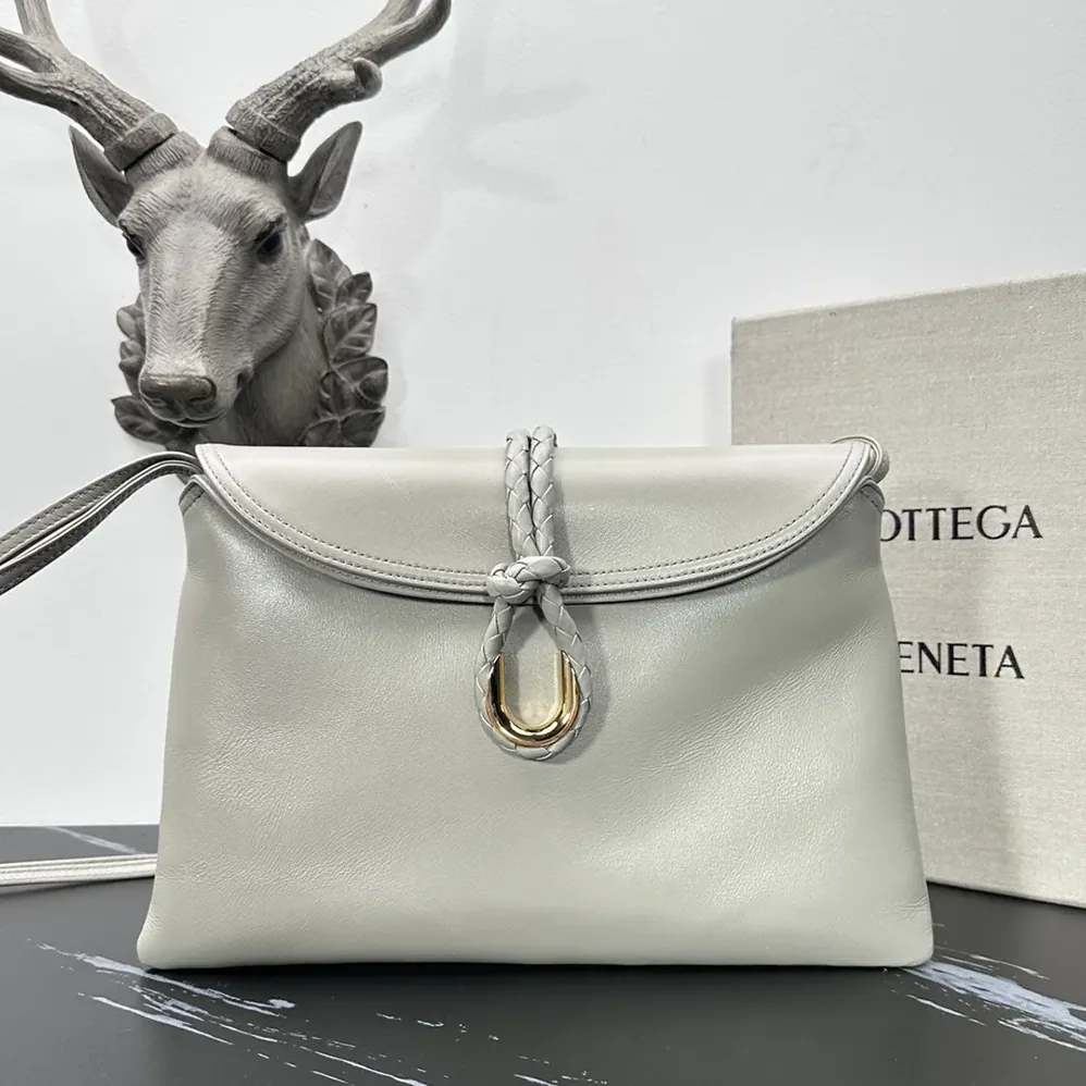 Bottega Veneta Liberta Cross-body Bag in Smooth Calf Leather for Women in Silver