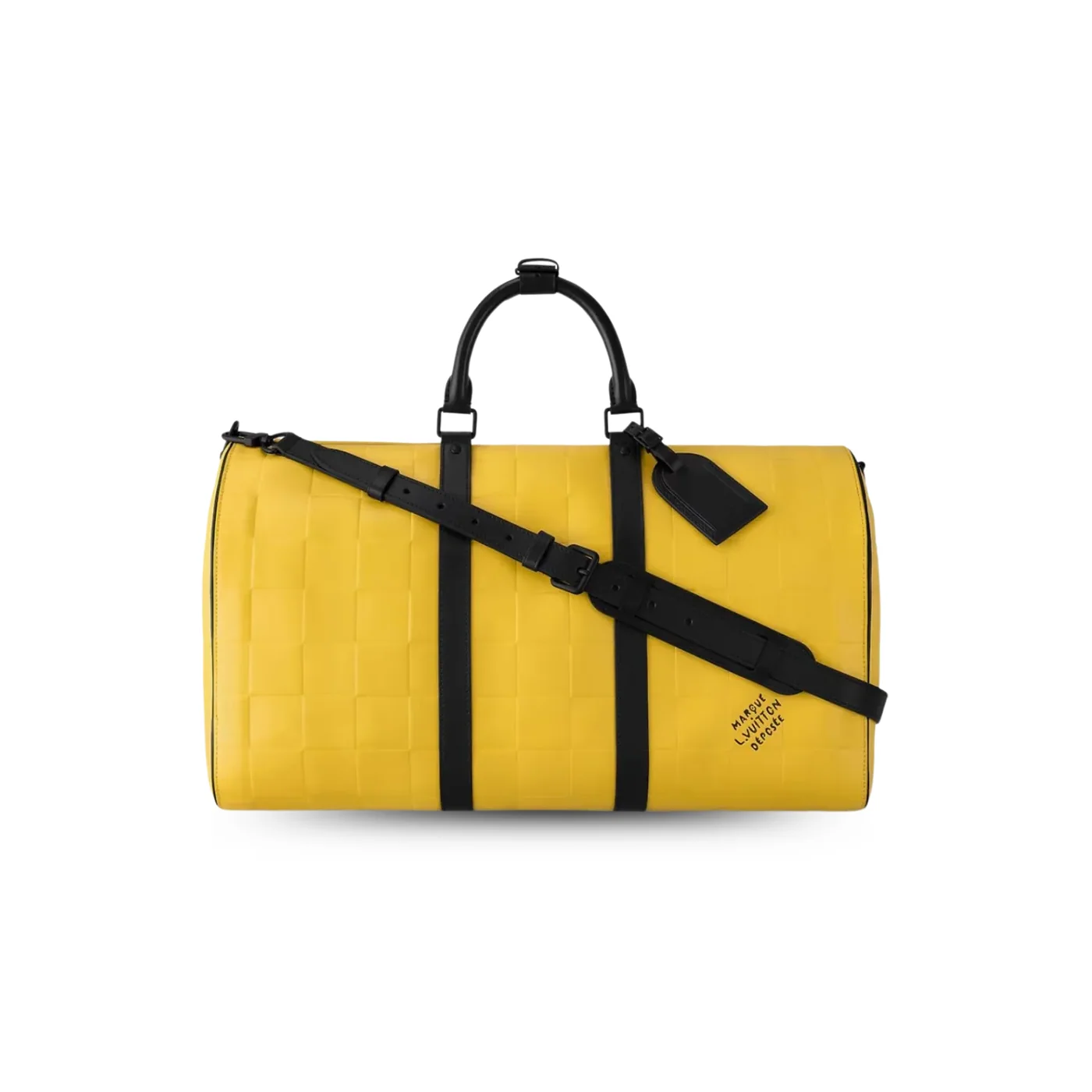 Louis Vuitton Keepall Bandouliere 50 Travel Bag in Yellow Black Hardware Louis Vuitton Keepall Bandouliere 50 Travel Bag in Yellow Black Hardware