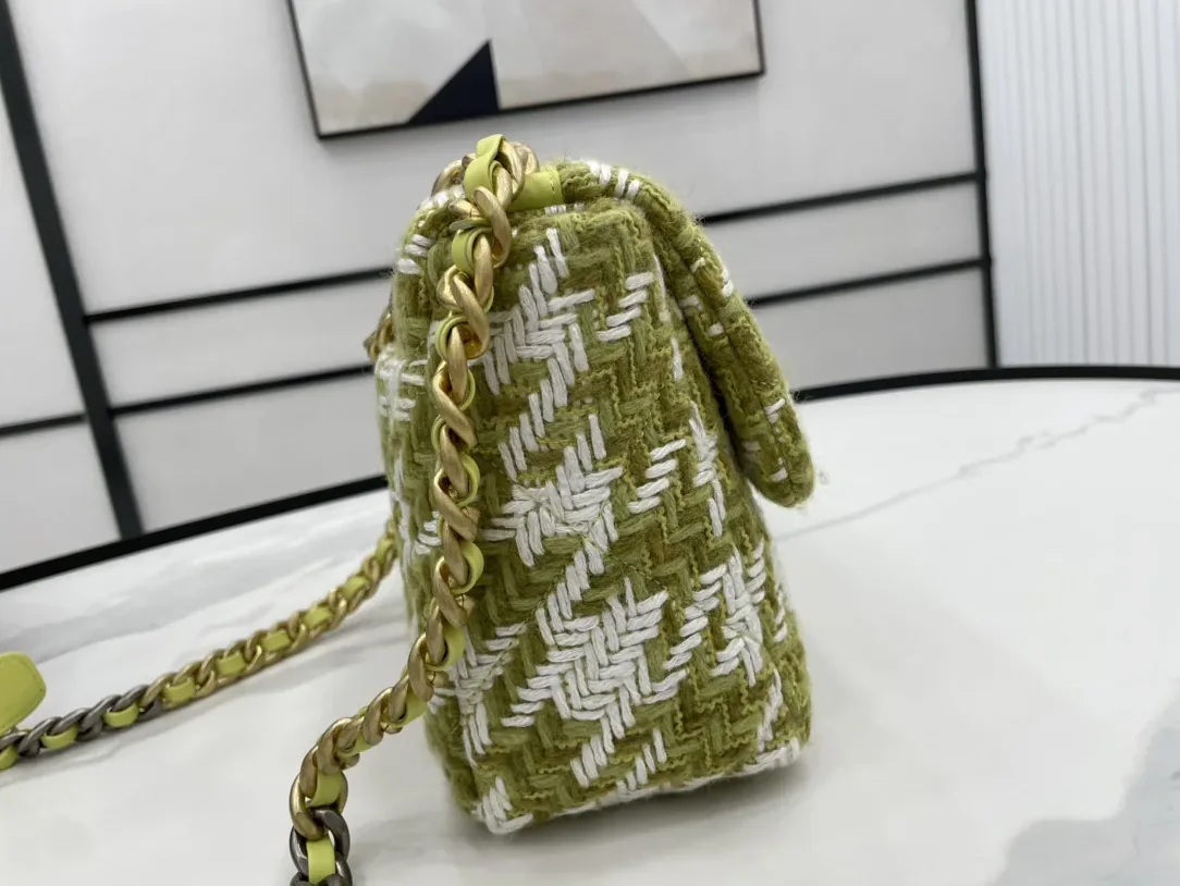 Chanel 19 Large Handbag Gold Hardware Green Chanel 19 Large Handbag Gold Hardware Green