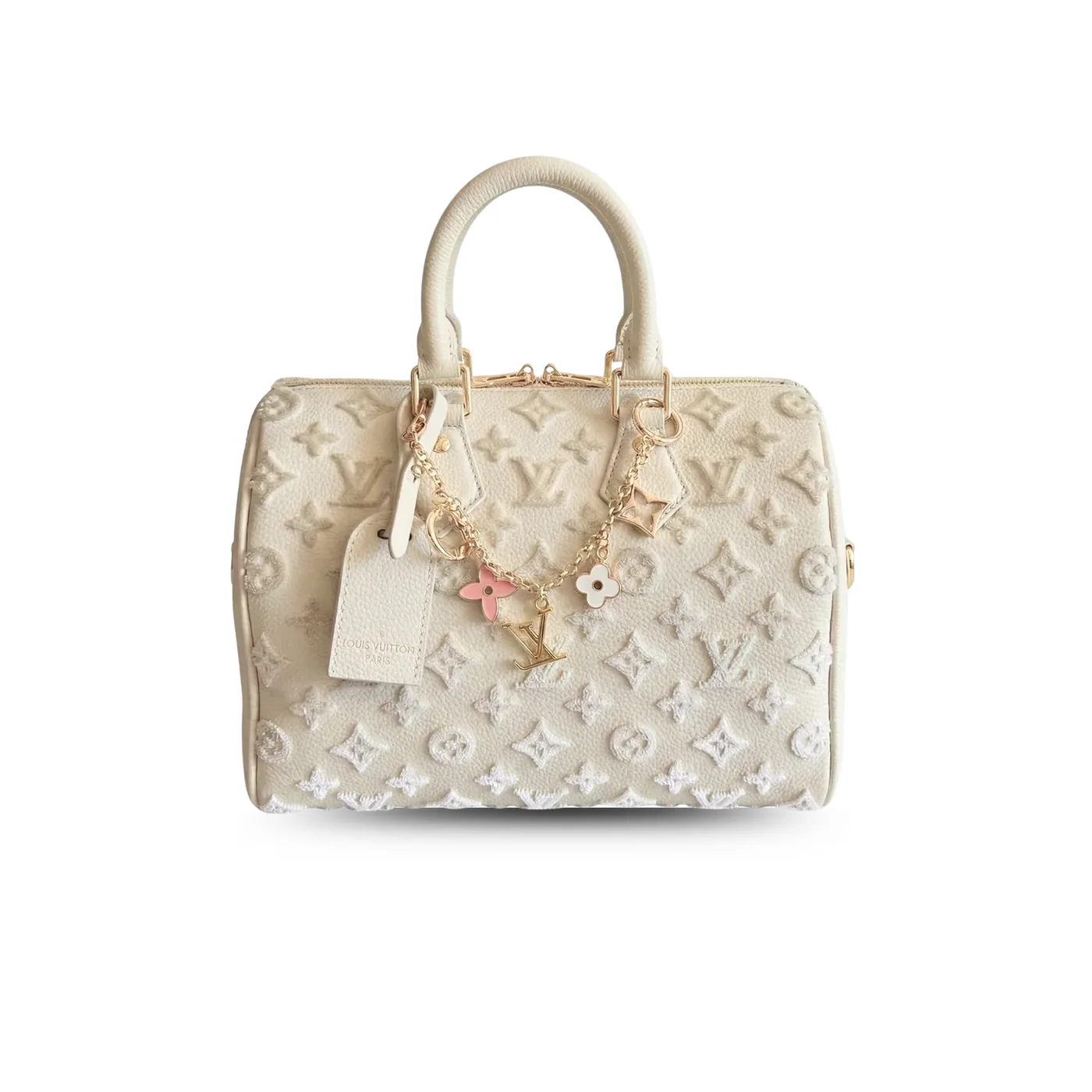 Louis Vuitton Speedy Bandouliere 25 Top Handle Bag in Cream Gold Hardware Louis Vuitton Speedy Bandouliere 25 Top Handle Bag in Cream Gold Hardware