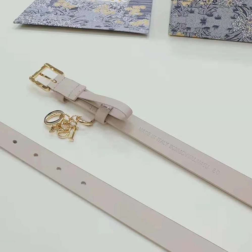 Dior Miss Dior Belt White Smooth Calfskin 20 MM for Women