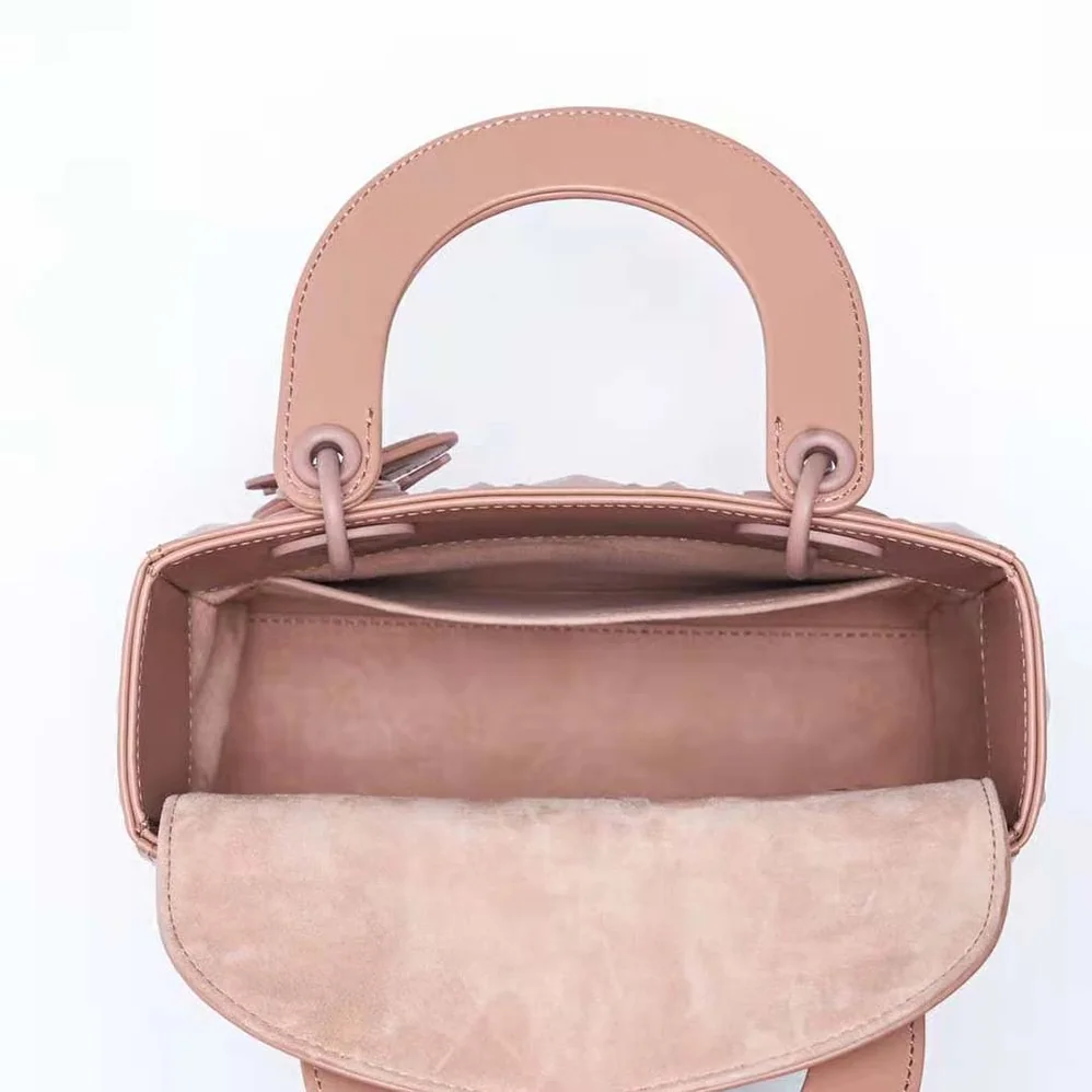 Dior Small Lady Dior my Abcdior Bag Rose Des Vents Cannage Calfskin with Diamond Motif for Women