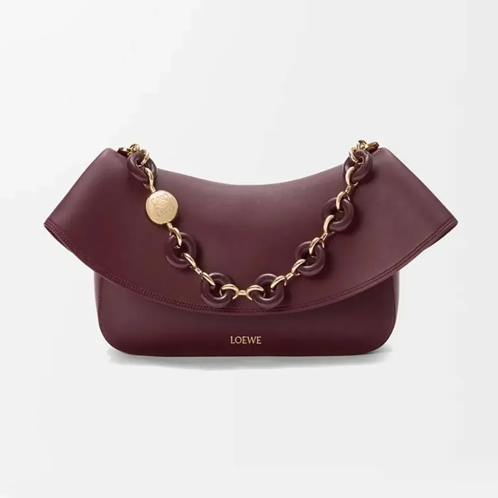 Loewe Medium Ola Bag in Smooth Calfskin for Women in Dark Burgundy Loewe Medium Ola Bag in Smooth Calfskin for Women in Dark Burgundy