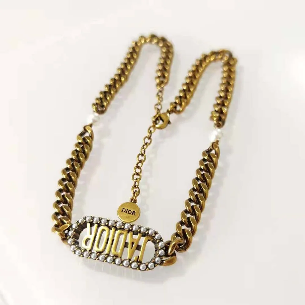 Dior J Adior Choker Antique Gold for Women in Finish Metal
