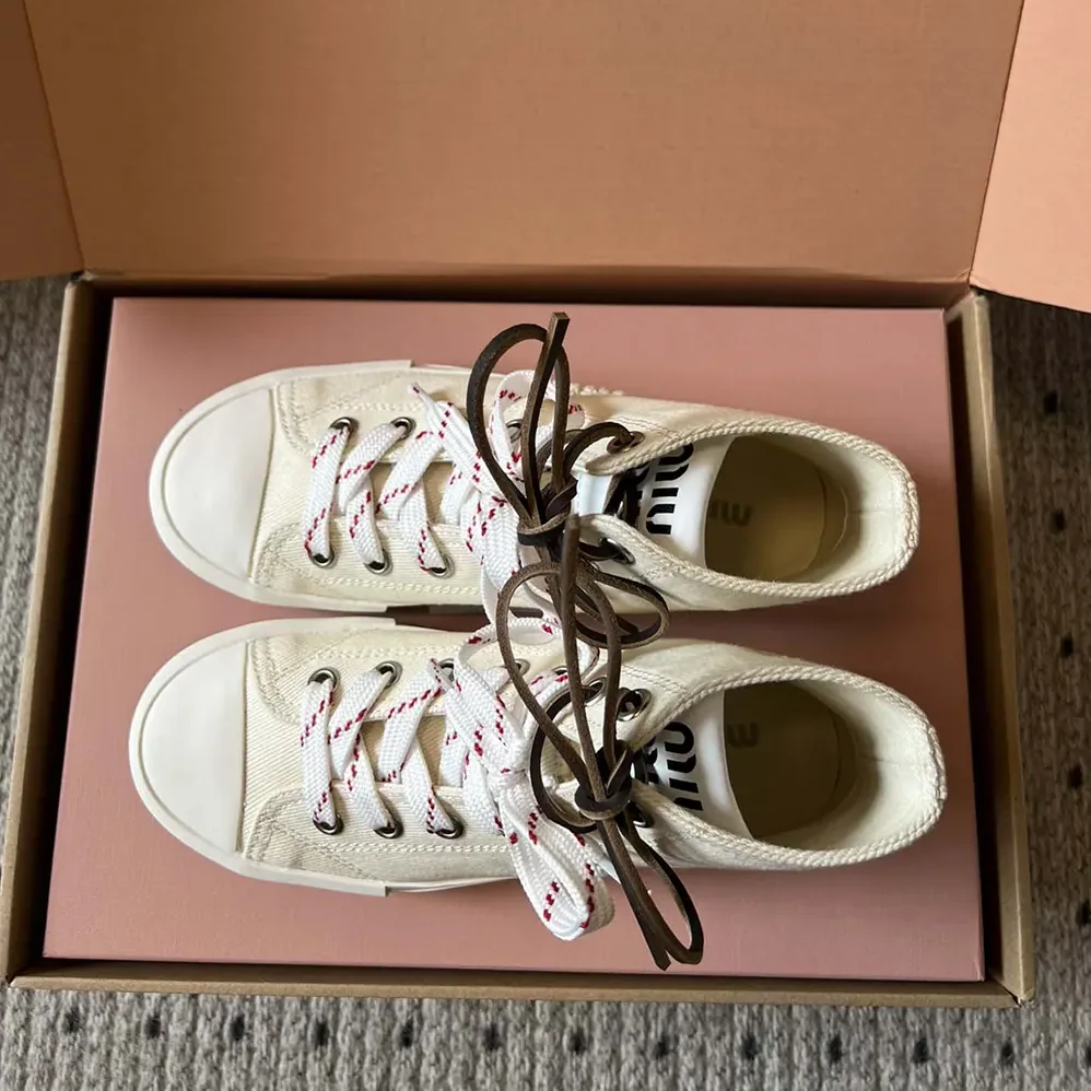 Miu Miu Washed Denim High for Women in top Sneakers Miu Miu Washed Denim High for Women in top Sneakers