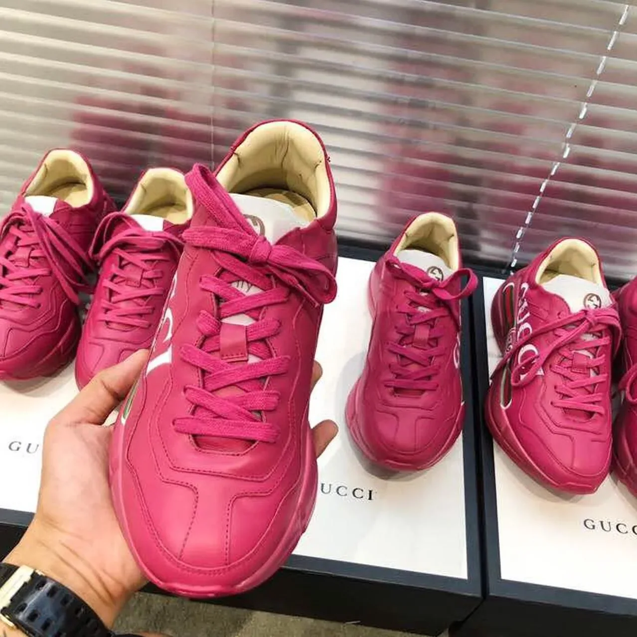 Gucci Rhyton Gucci Logo Sneaker Pink for Women Gucci Rhyton Gucci Logo Sneaker Pink for Women