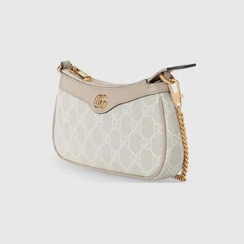 Gucci Ophidia Mini Shoulder Bag in Beige/ White Gold Hardware Gucci Ophidia Mini Shoulder Bag in Beige/ White Gold Hardware