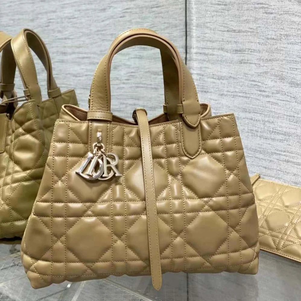Dior Medium Dior Toujours Bag Medium Tan Macrocannage Calfskin for Women