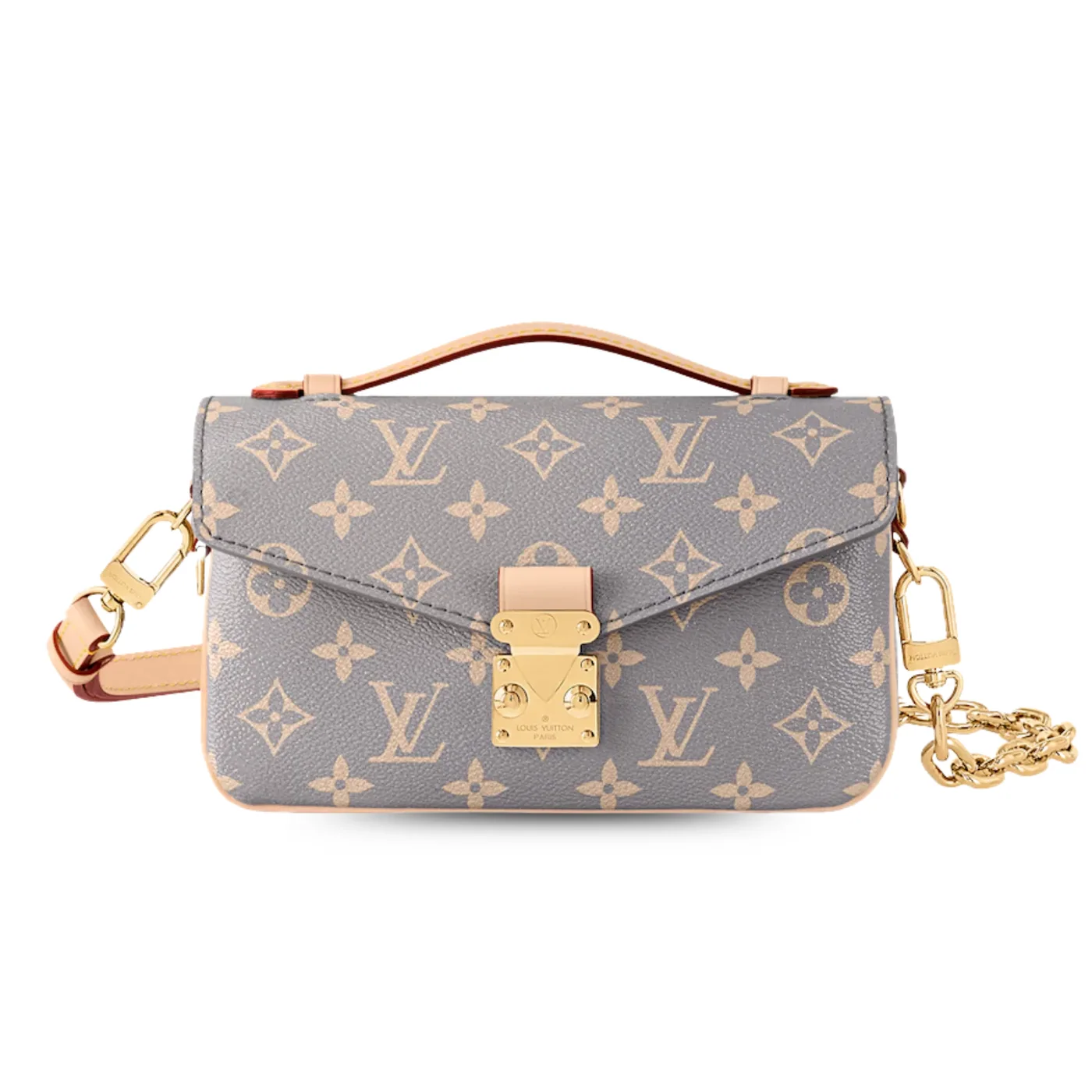 Louis Vuitton Pochette Metis East West Shoulder Bag in Trianon Grey Gold Hardware Louis Vuitton Pochette Metis East West Shoulder Bag in Trianon Grey Gold Hardware