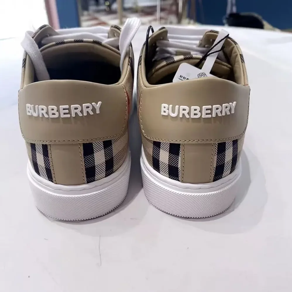 Burberry Check and Leather Sneakers-80497771 for Unisex