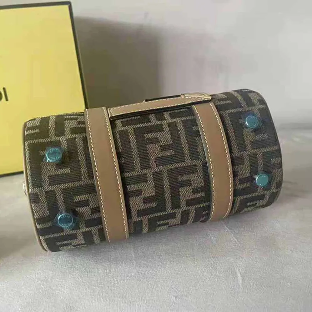 Fendi Mini Bag Brown FF Fabric Bag for Men Fendi Mini Bag Brown FF Fabric Bag for Men