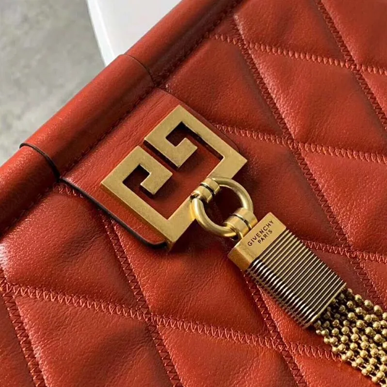 Givenchy Medium Gem Bag In Diamond Quilted Leather for Women in Orange