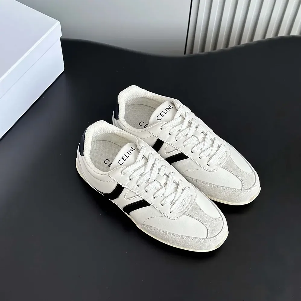 Celine Jogger Low Lace up Sneaker in Calfskin for Unisex in White