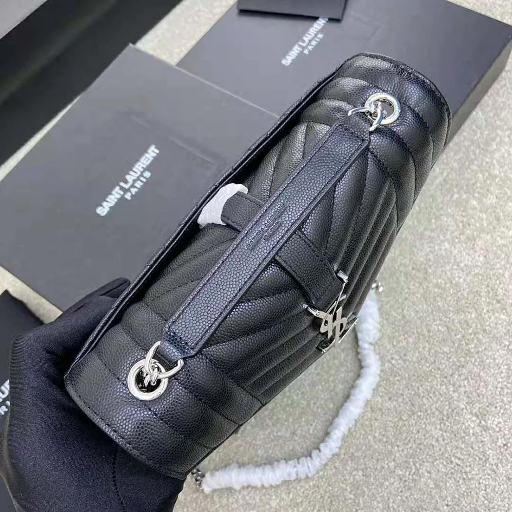 Saint Laurent YSL Envelope Small Bag in Mix Matelasse Grain DE Poudre Embossed Leather for Women