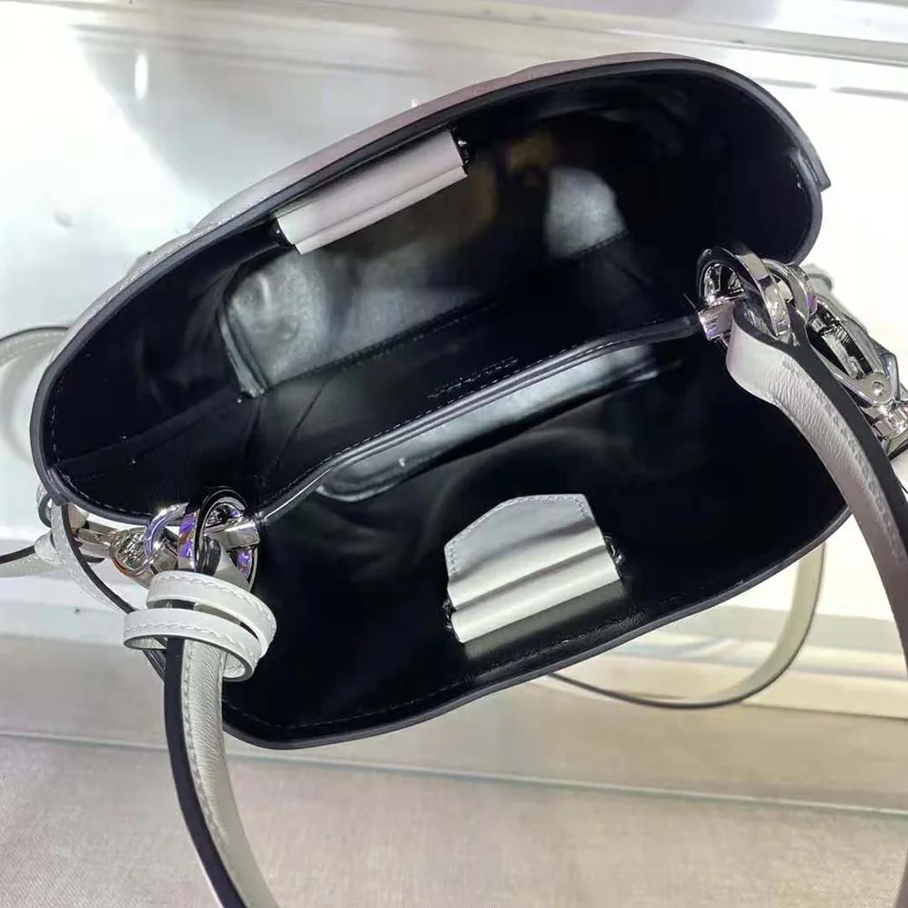 Prada Bucket Design Spectrum Leather Bag for Women in White