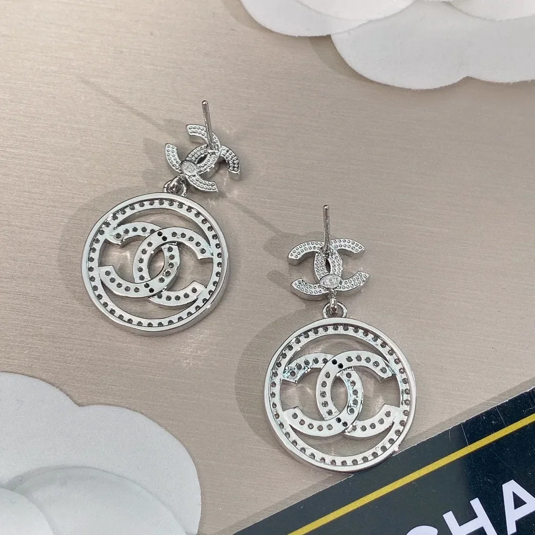 Chanel Circle Earrings Silver