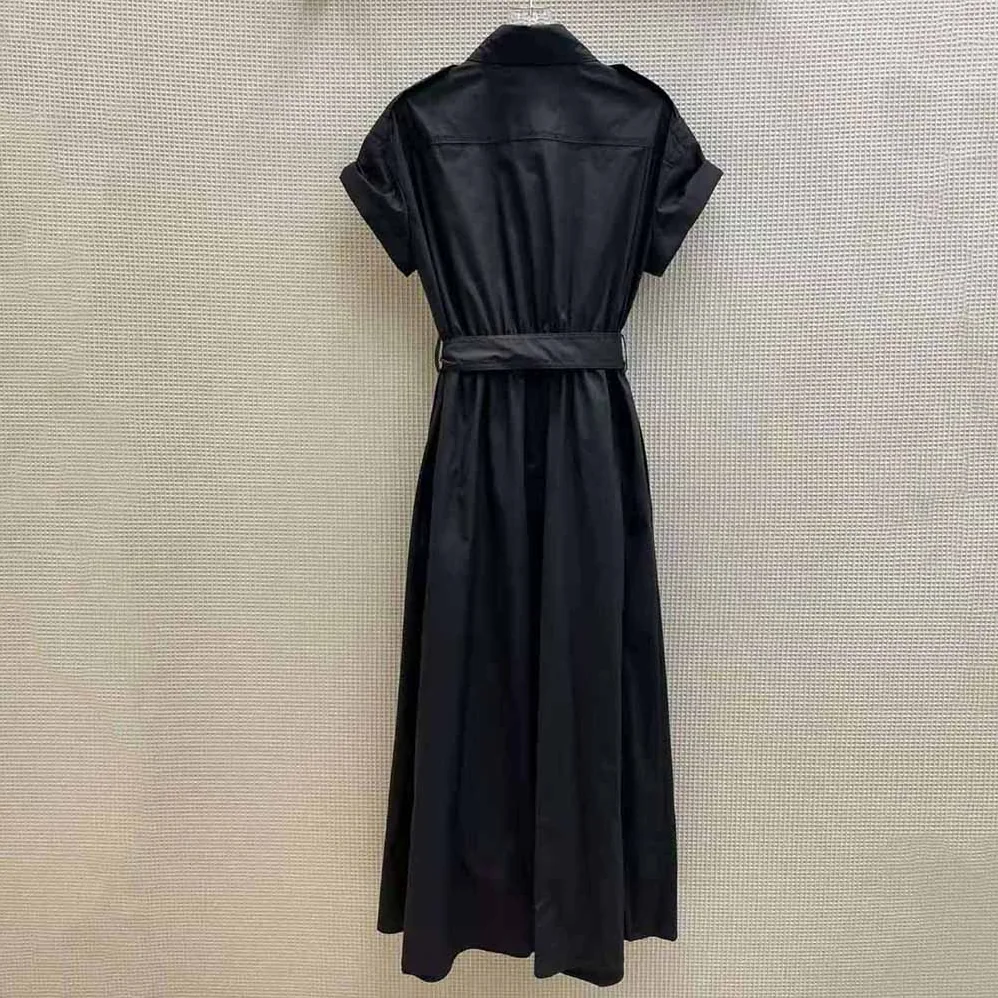 Celine Safari Dress in Cotton Poplin for Women in Black
