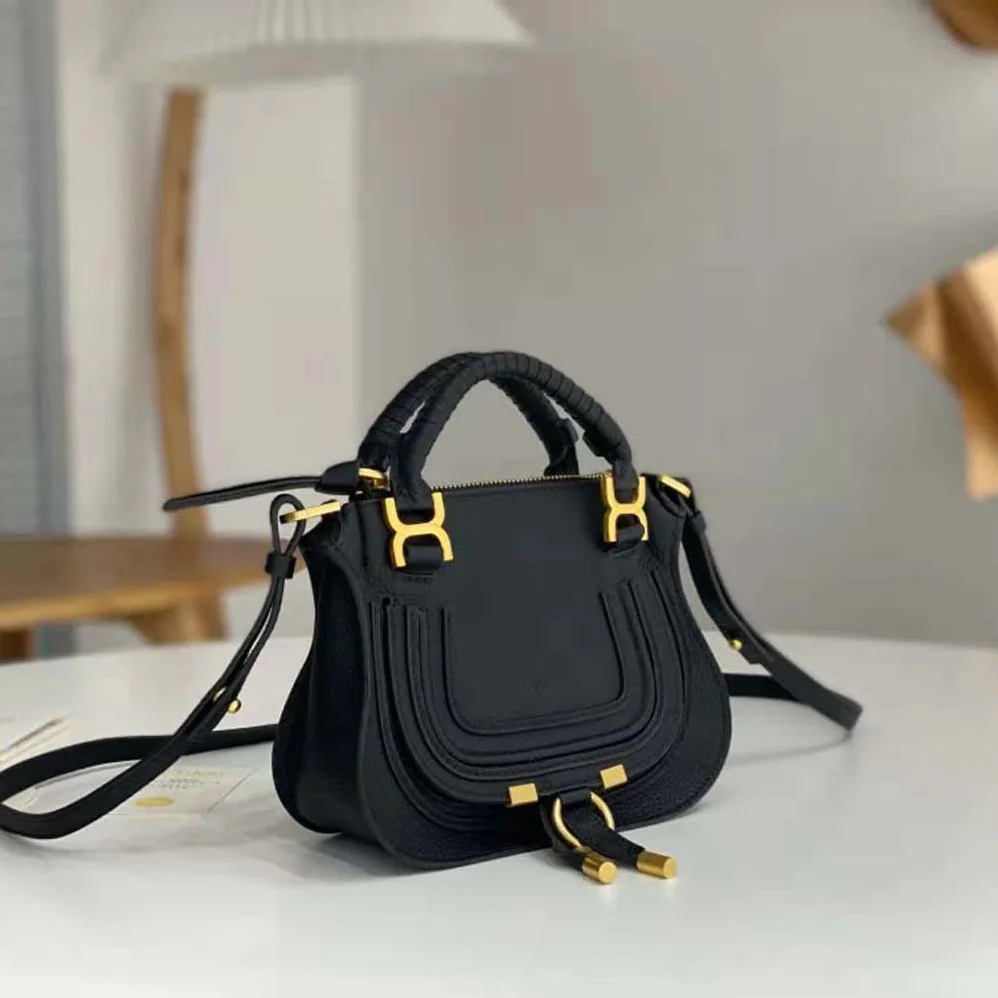 Chloe Marcie Mini Double Carry Bag for Women in Black