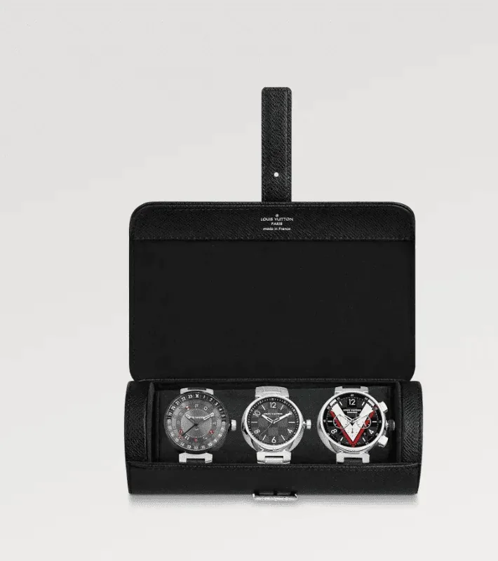 Watch Case Black Epi Leather