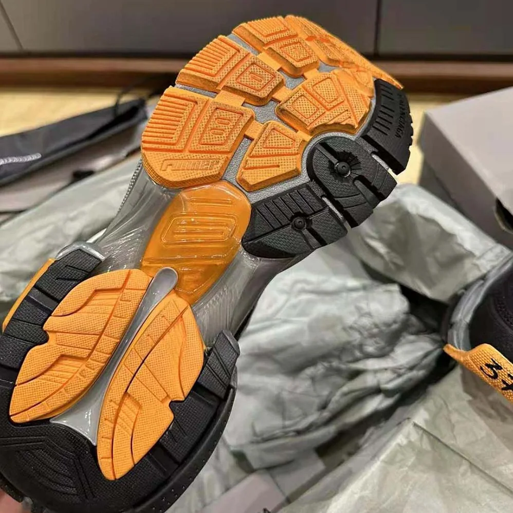 Balenciaga Runner Sneaker in Black/Grey/Neon Orange Nylon and Suede for Unisex in like Fabric Balenciaga Runner Sneaker in Black/Grey/Neon Orange Nylon and Suede for Unisex in like Fabric