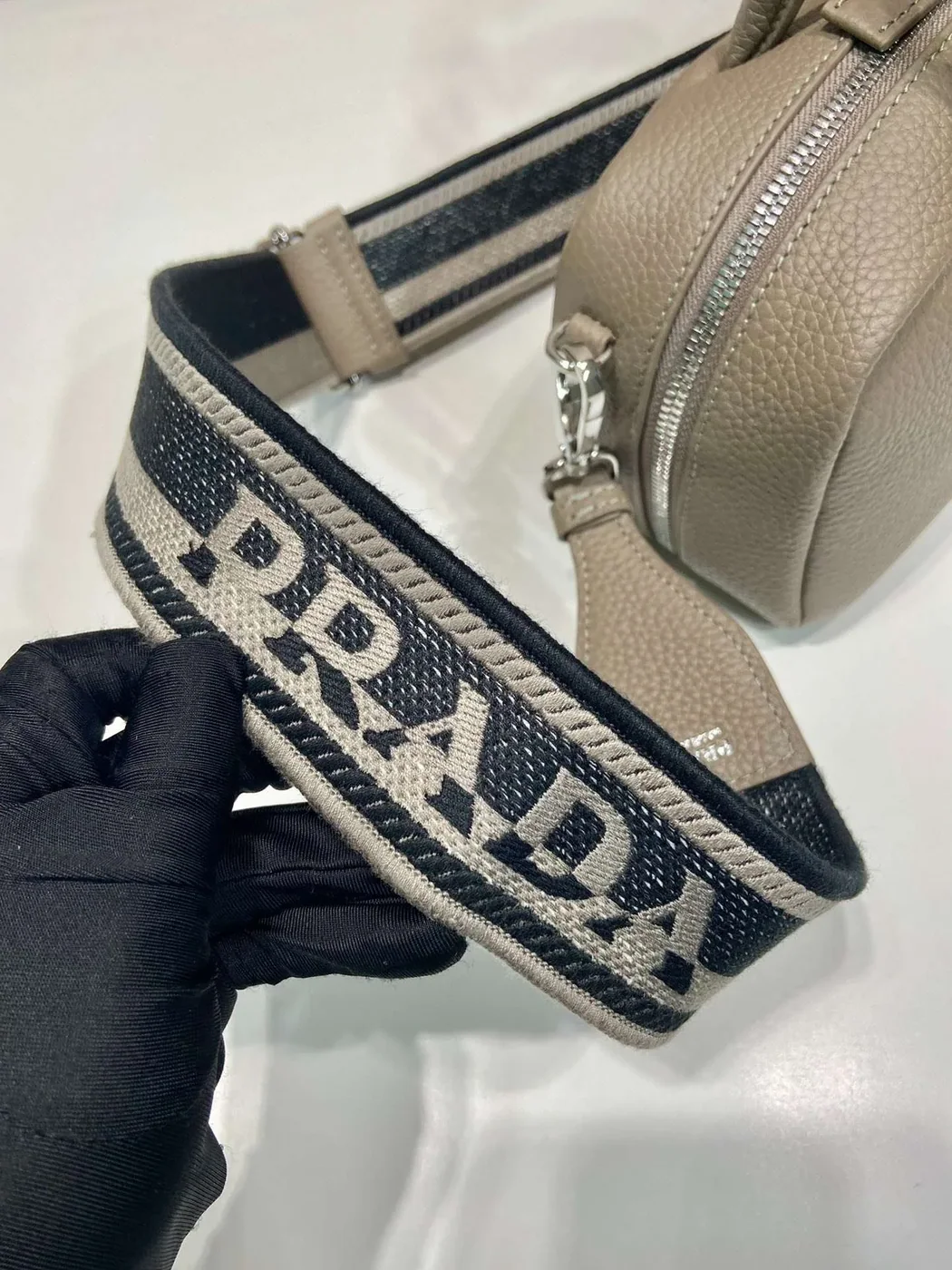 Prada Top-Handle Bag Brown/White/Green Khaki / 1BB102_2DKV_F02Z8_V_3OO Prada Top-Handle Bag Brown/White/Green Khaki / 1BB102_2DKV_F02Z8_V_3OO