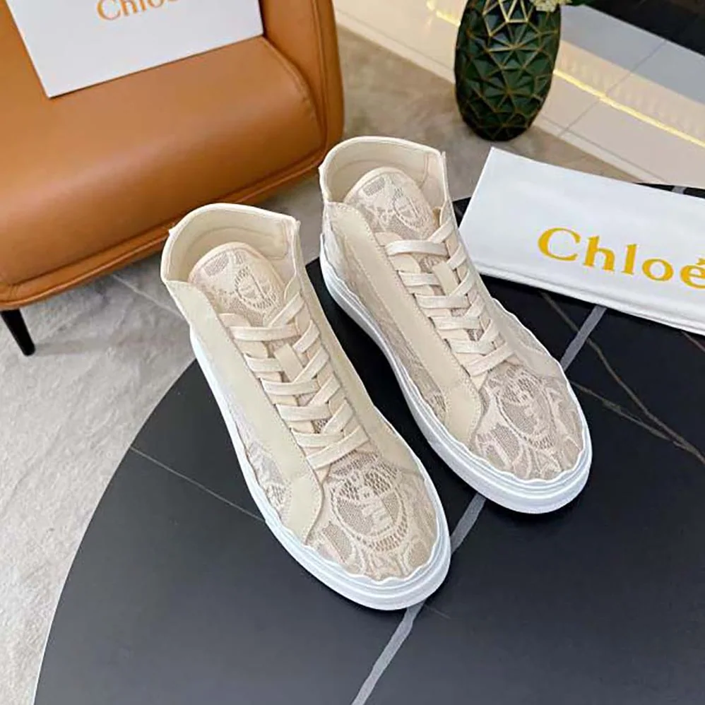 Chloe Lauren High for Women in Top Sneaker in Lace
