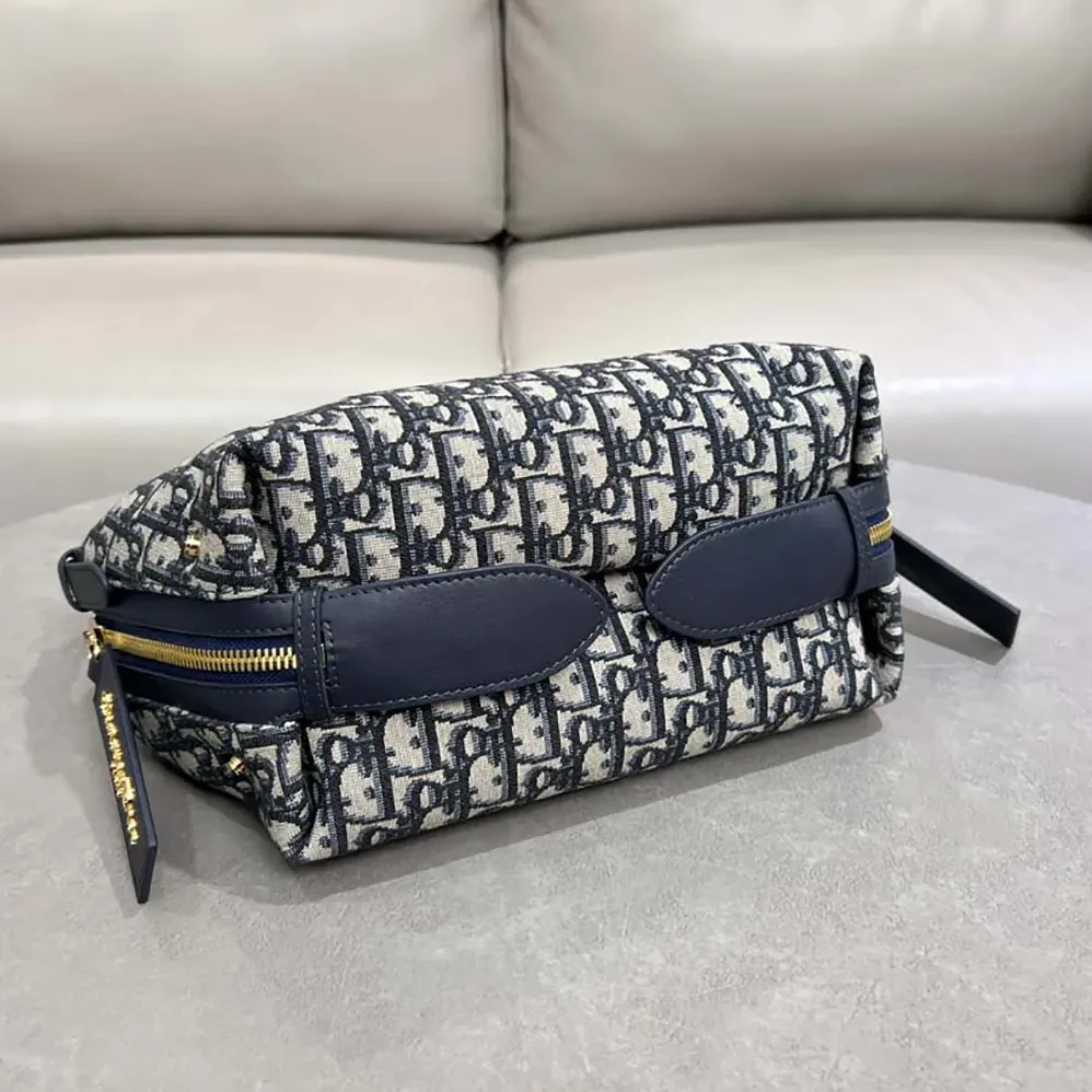 Dior Small D-Journey Bag Blue Dior Oblique Jacquard for Women