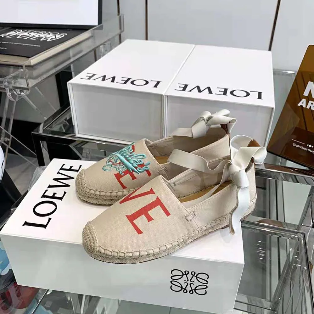 Loewe Paulas Ibiza Espadrille in Canvas for Women in Beige
