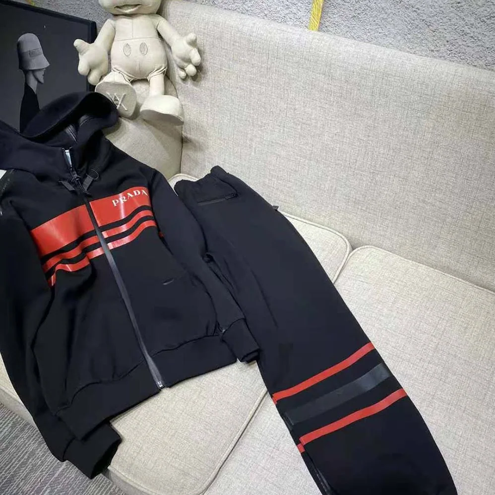 Prada Printed Technical Fabric Jacket for Men in Black Prada Printed Technical Fabric Jacket for Men in Black