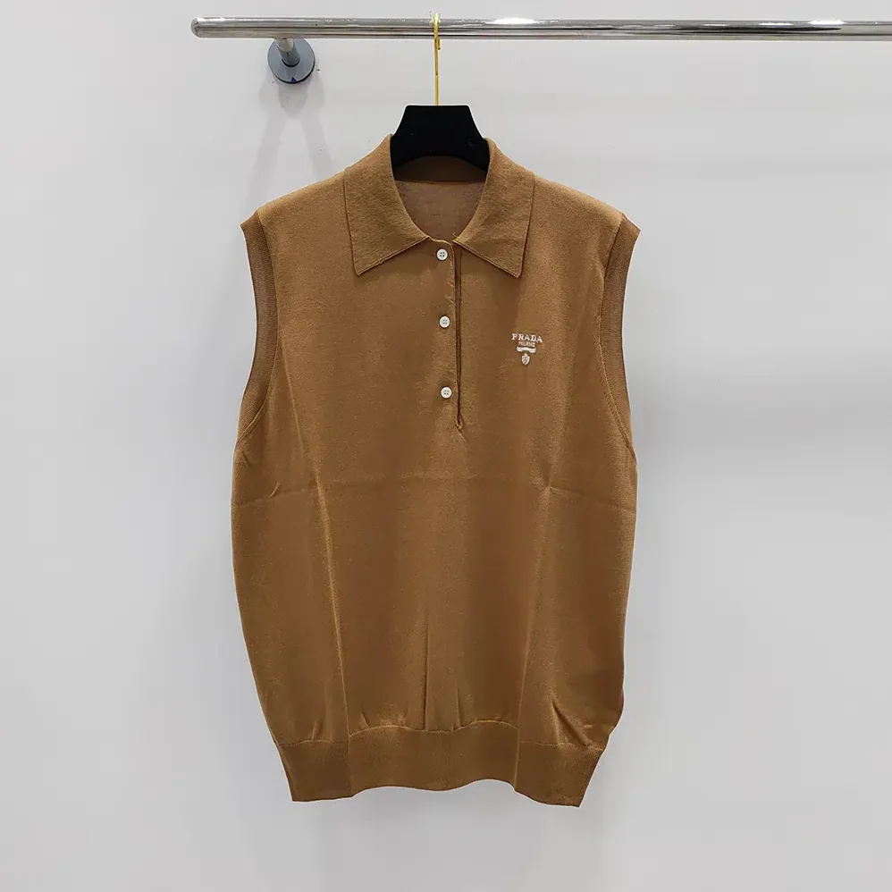 Prada Sleeveless Silk Polo Shirt for Women