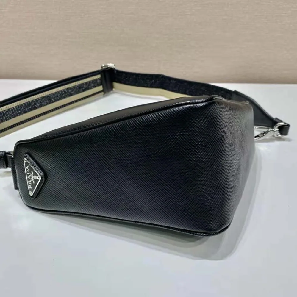 Prada Saffiano Prada Triangle Bag for Women in Black