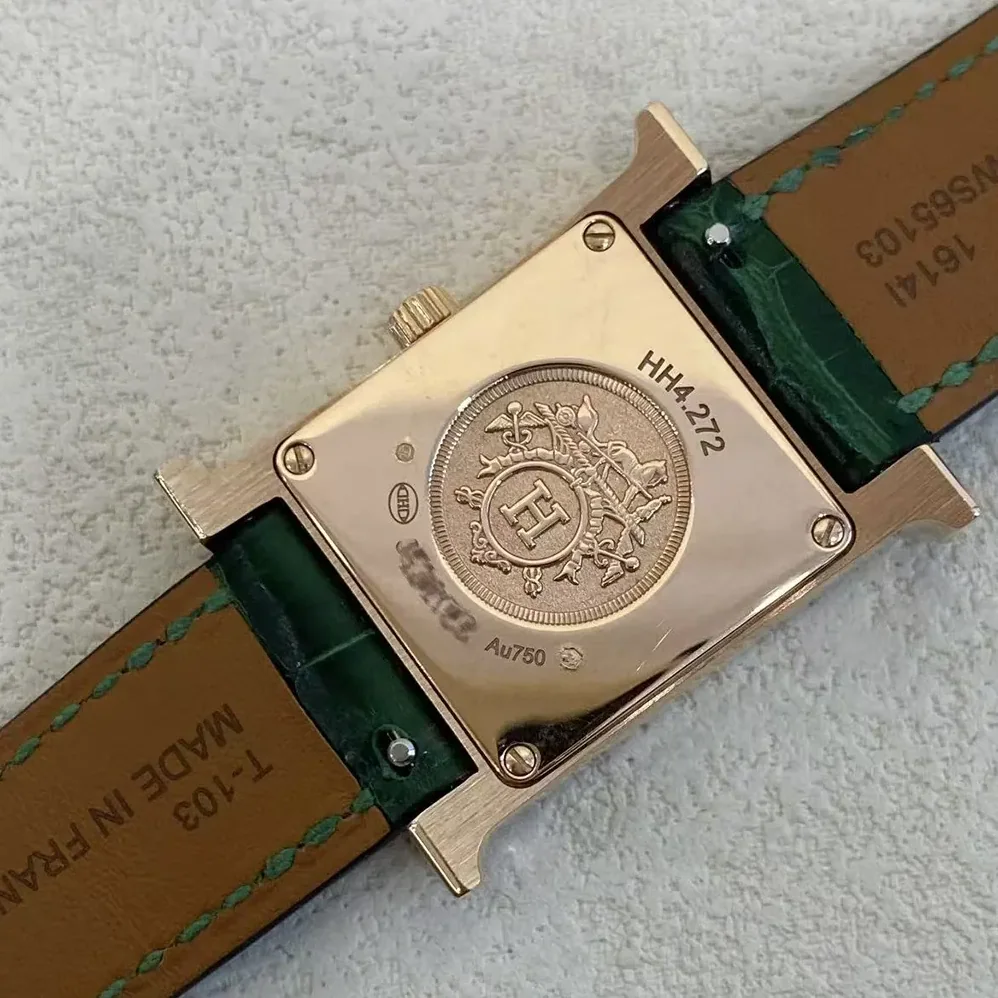 Hermes Heure H Watch Small Model 25 mm for Women in Green Hermes Heure H Watch Small Model 25 mm for Women in Green