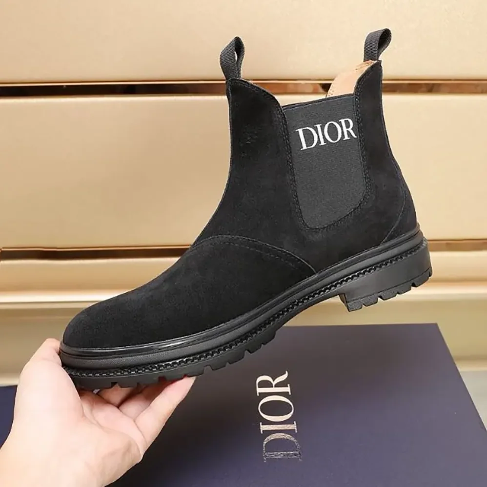 Dior D-Town Ankle Boot Black Suede Calfskin for Men