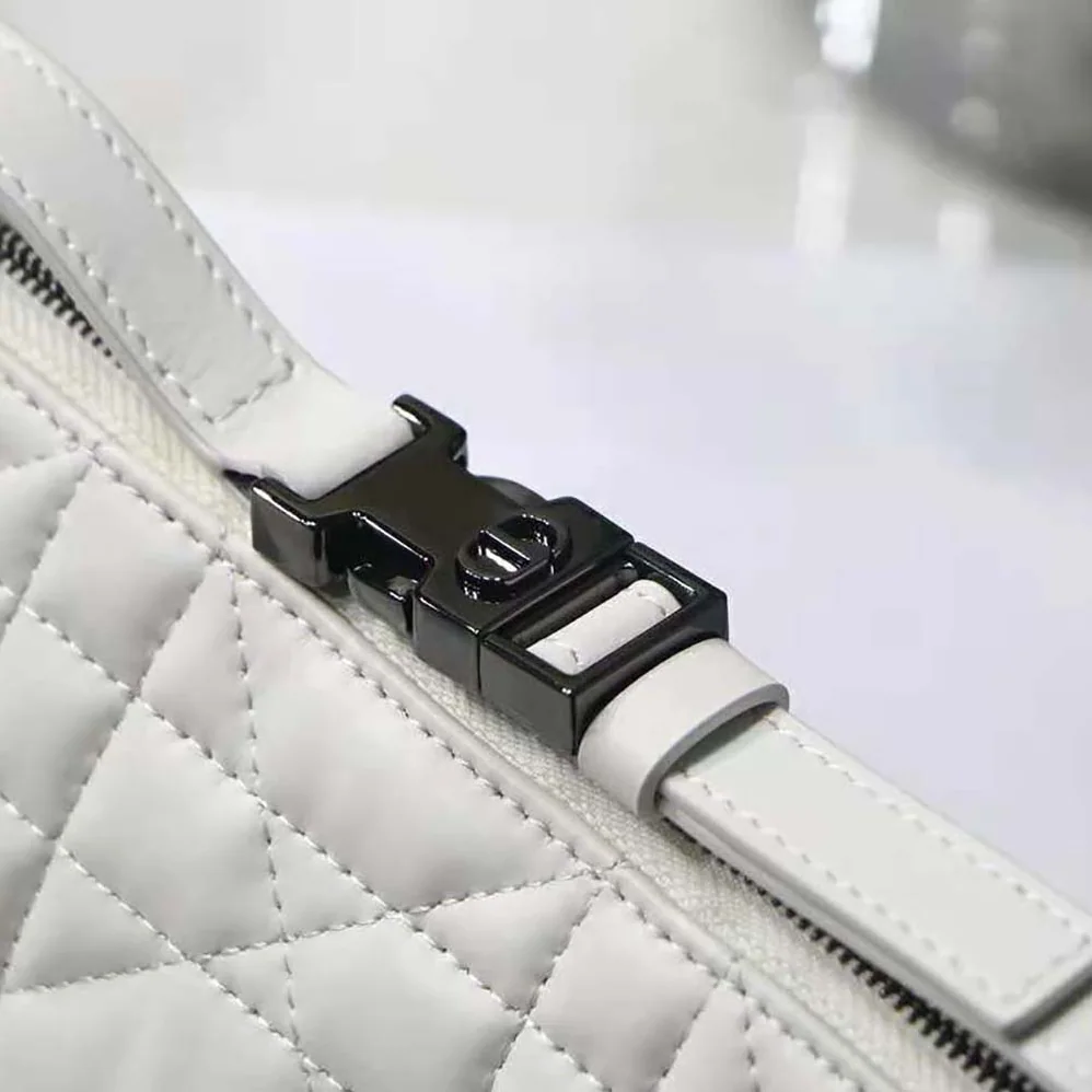 Dior Small Diortravel Nomad Pouch Latte Macrocannage Calfskin for Women
