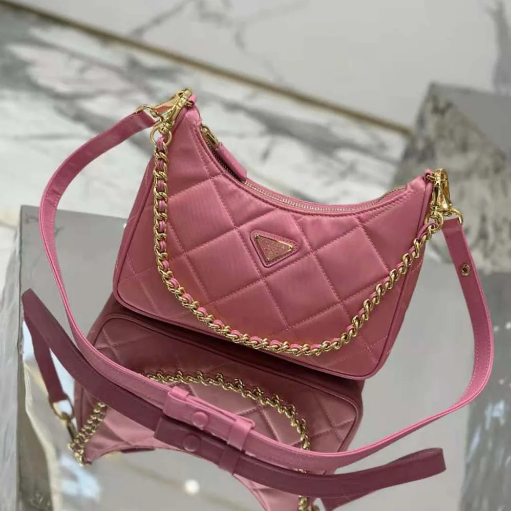 Prada Re-Edition 1995 Chaîne Re-Nylon Mini-bag for Women in Pink