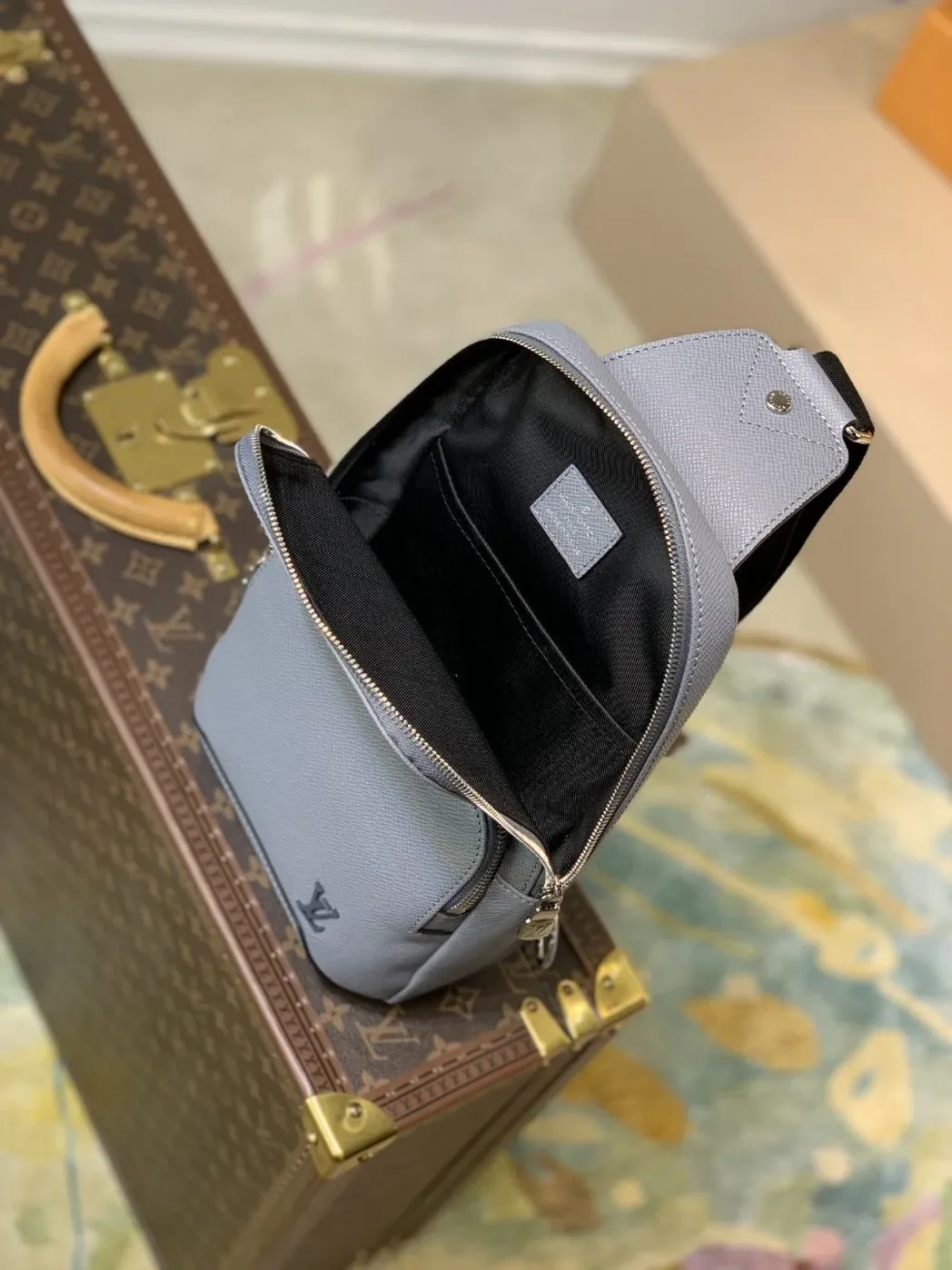 Louis Vuitton Avenue Sling Bag Taiga Grey
