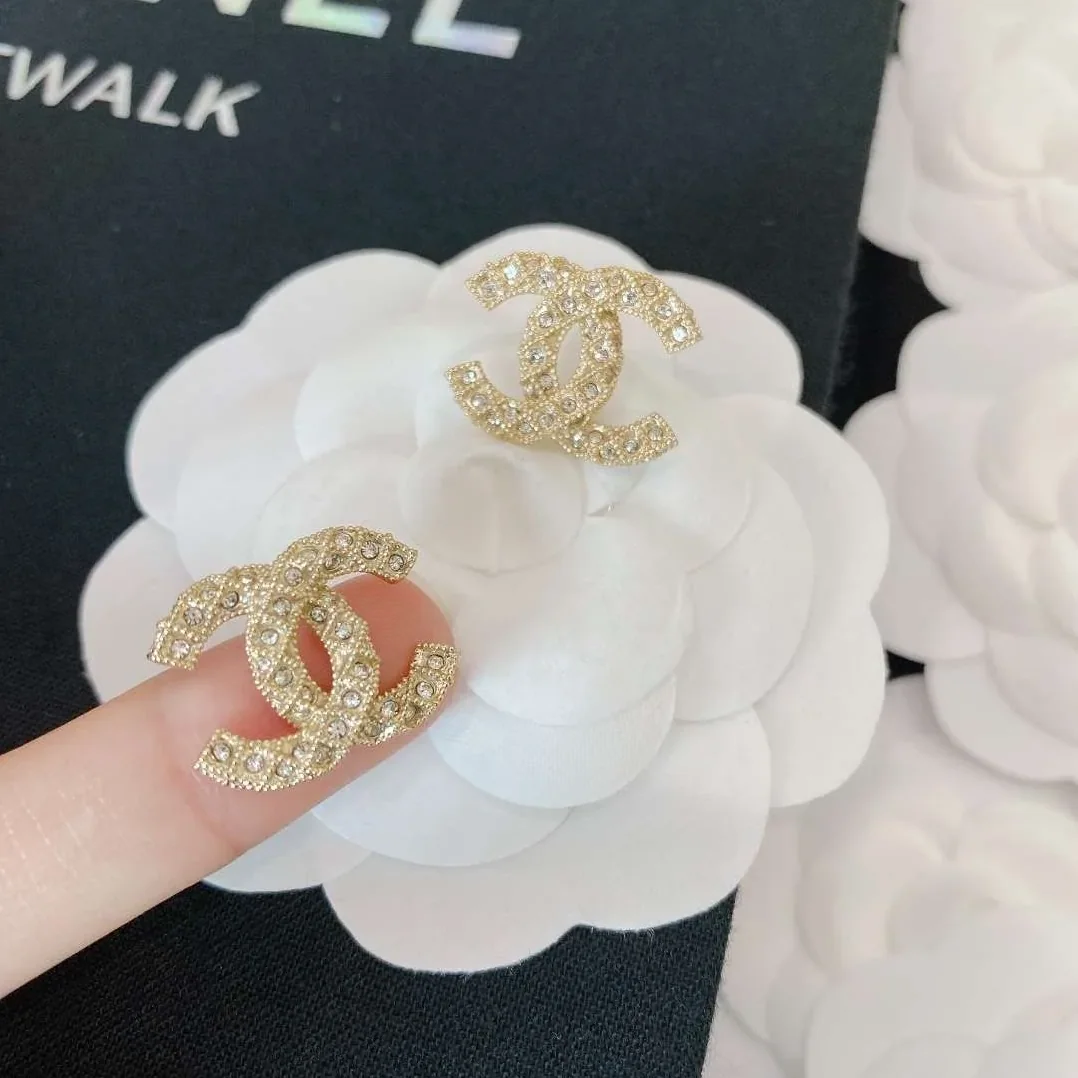 Chanel Diamond Earrings Gold