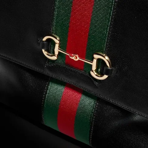 Gucci Paparazzo Large Top Handle Bag in Black Gold Hardware