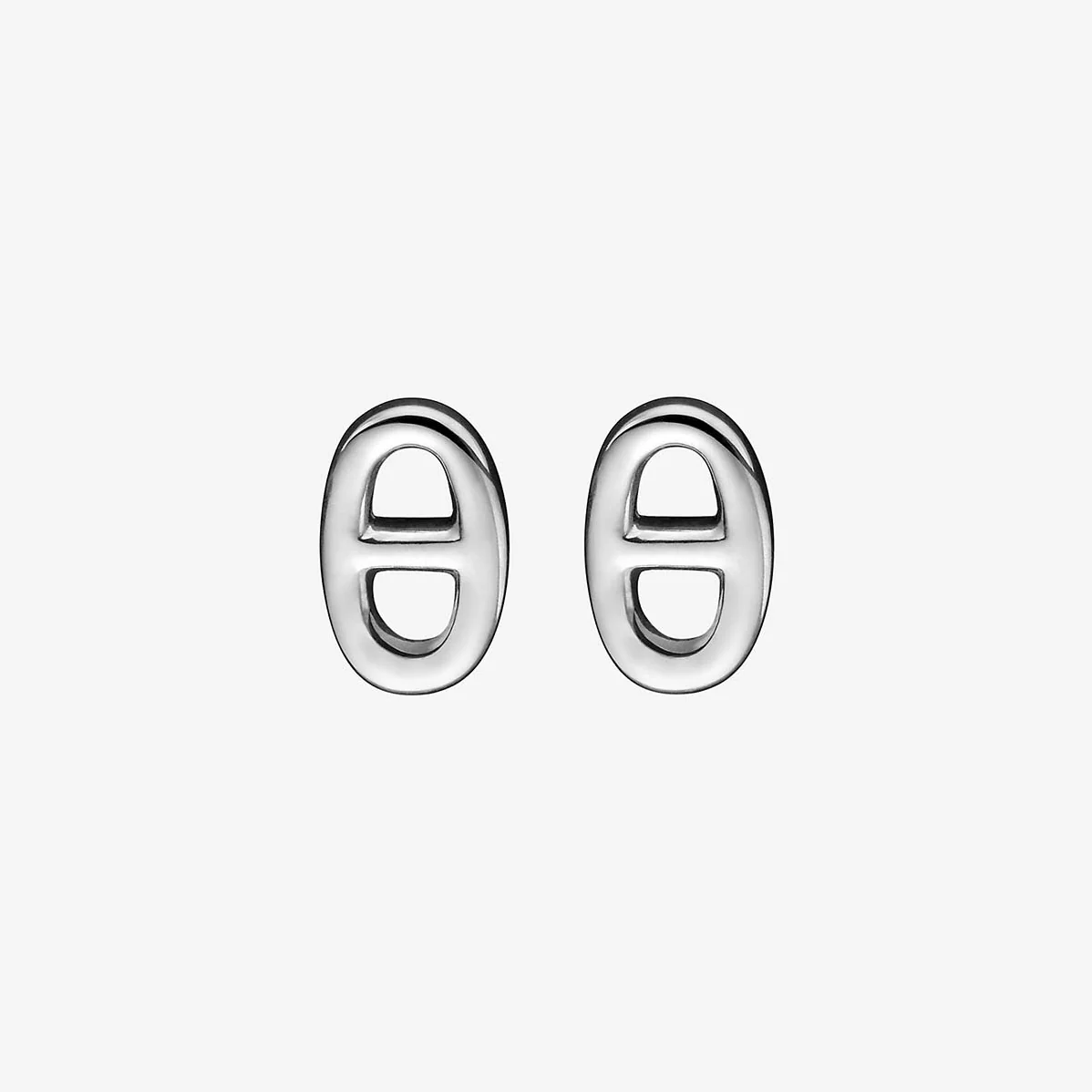 Hermes Chaine D'Ancre Earrings Very Small Model Jewelry Silver for Women