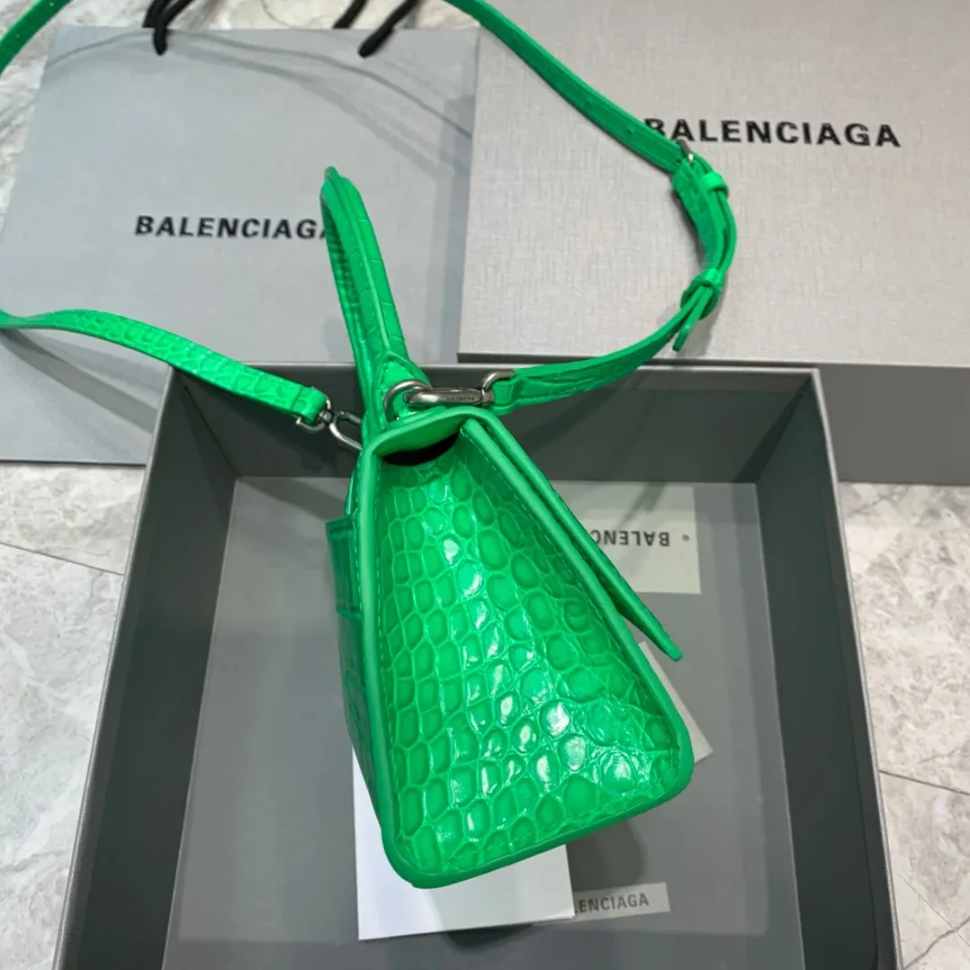 Balenciaga Hourglass XS Handbag In Bright Green Balenciaga Hourglass XS Handbag In Bright Green