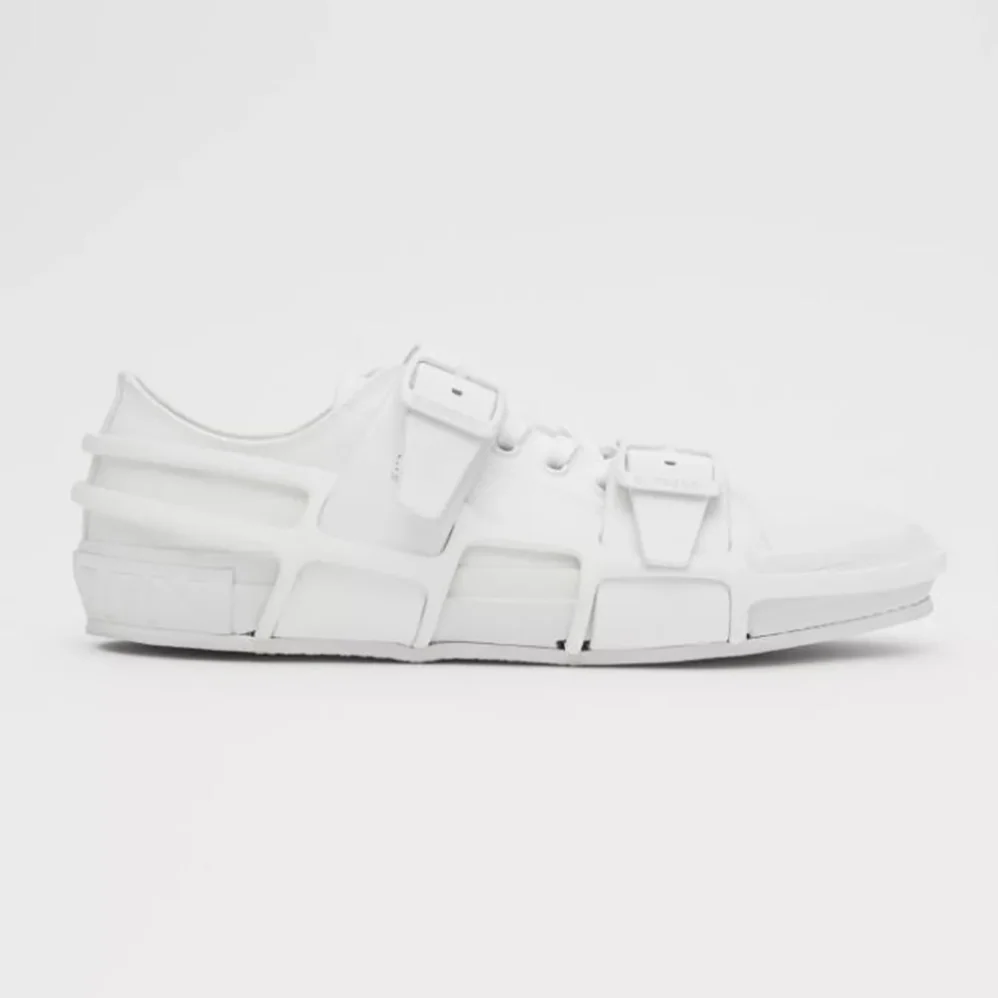 Burberry Cotton and Leather Webb Sneakers for Women in White