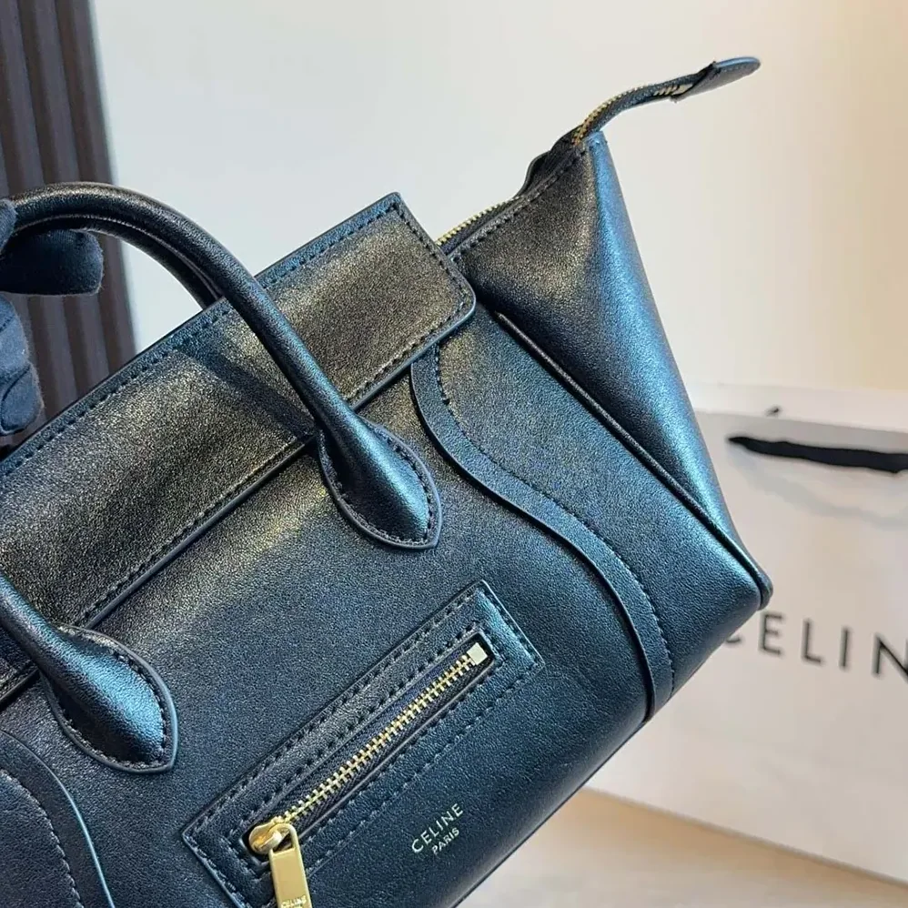 Celine Little Luggage in Grained Calfskin for Women in Black Celine Little Luggage in Grained Calfskin for Women in Black