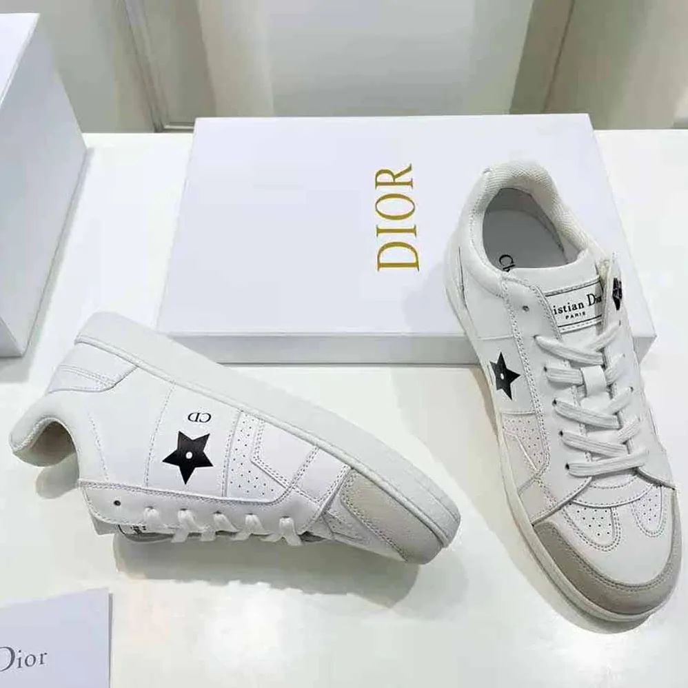 Dior Star Sneaker White Calfskin and Suede for Women Dior Star Sneaker White Calfskin and Suede for Women