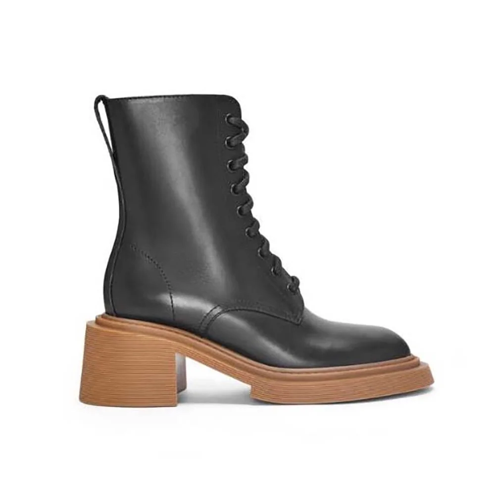 Loewe Combat Boot in Calfskin for Women in Black