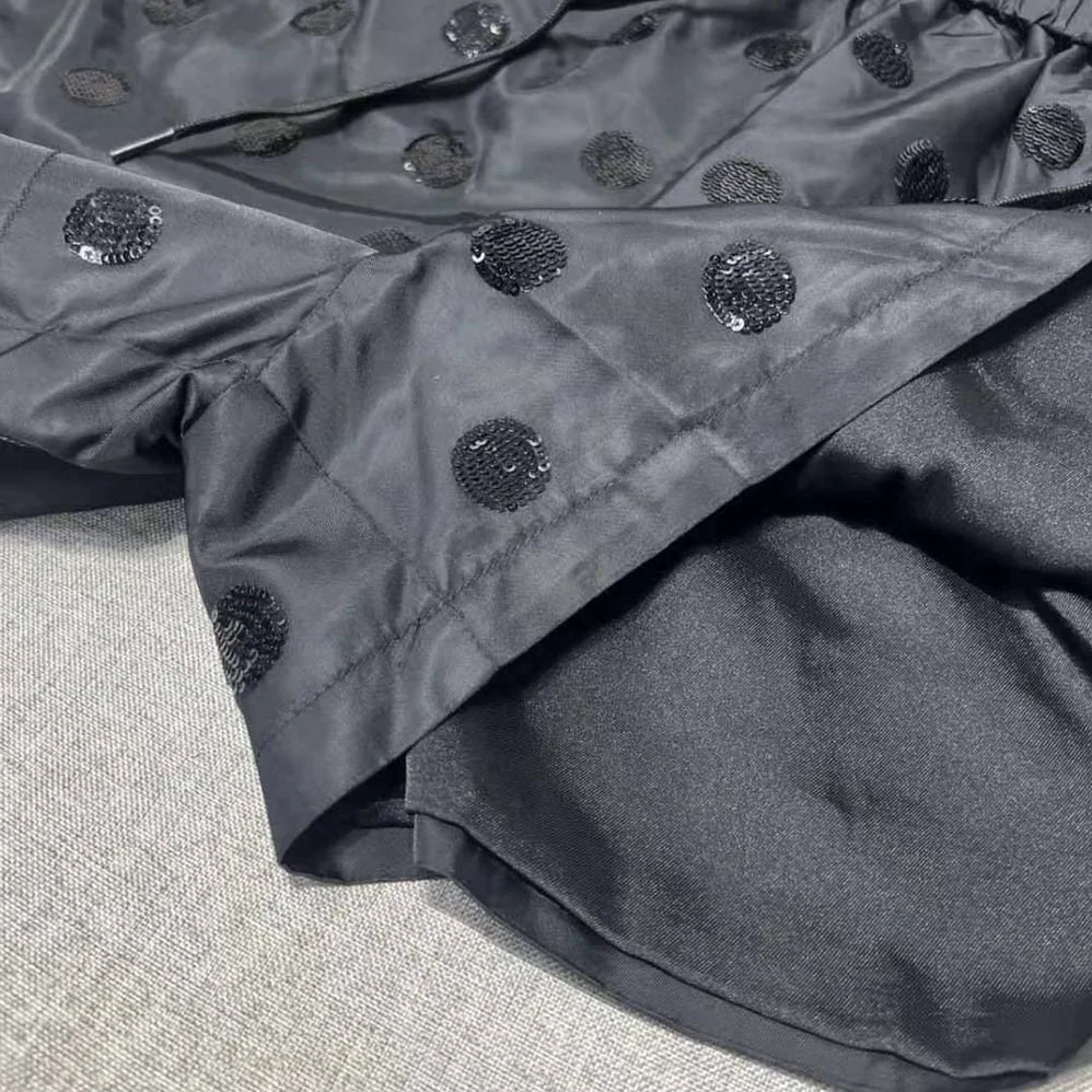 Prada Re-Nylon Sequin Shorts for Women in Black