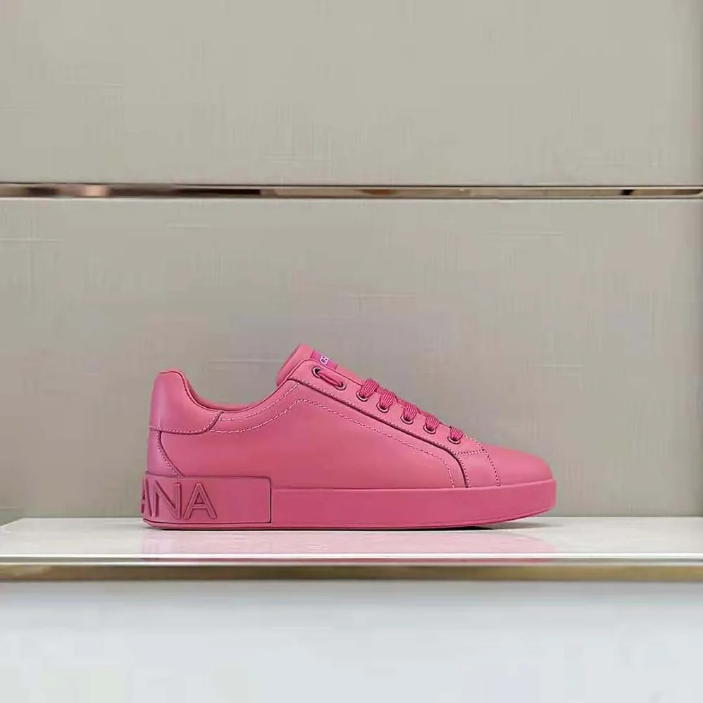 Dolce Gabbana D&G Calfskin Portofino Sneakers for Women in Rose Dolce Gabbana D&G Calfskin Portofino Sneakers for Women in Rose