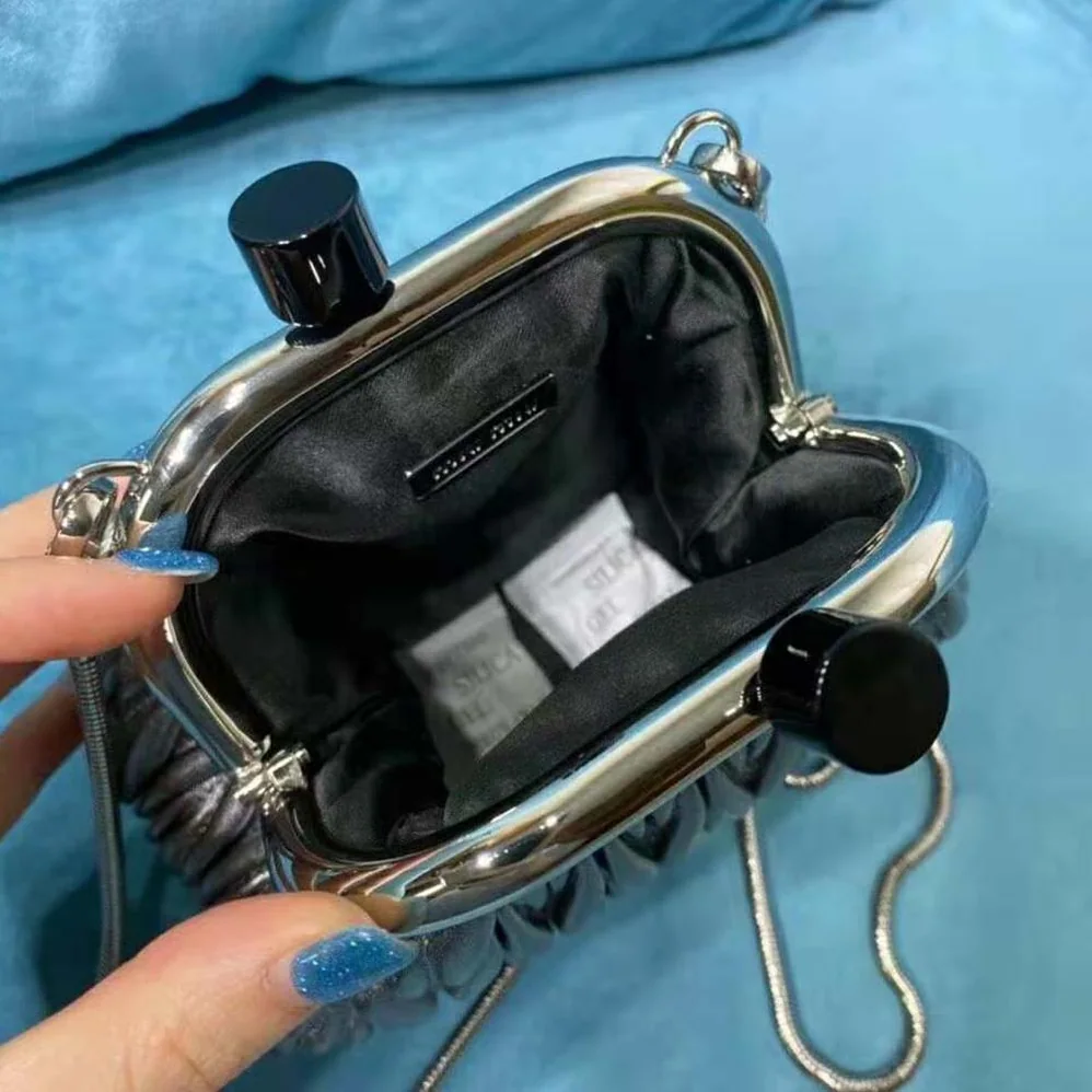 Miu Miu Miu Belle Nappa Leather Mini-Bag for Women in Silver