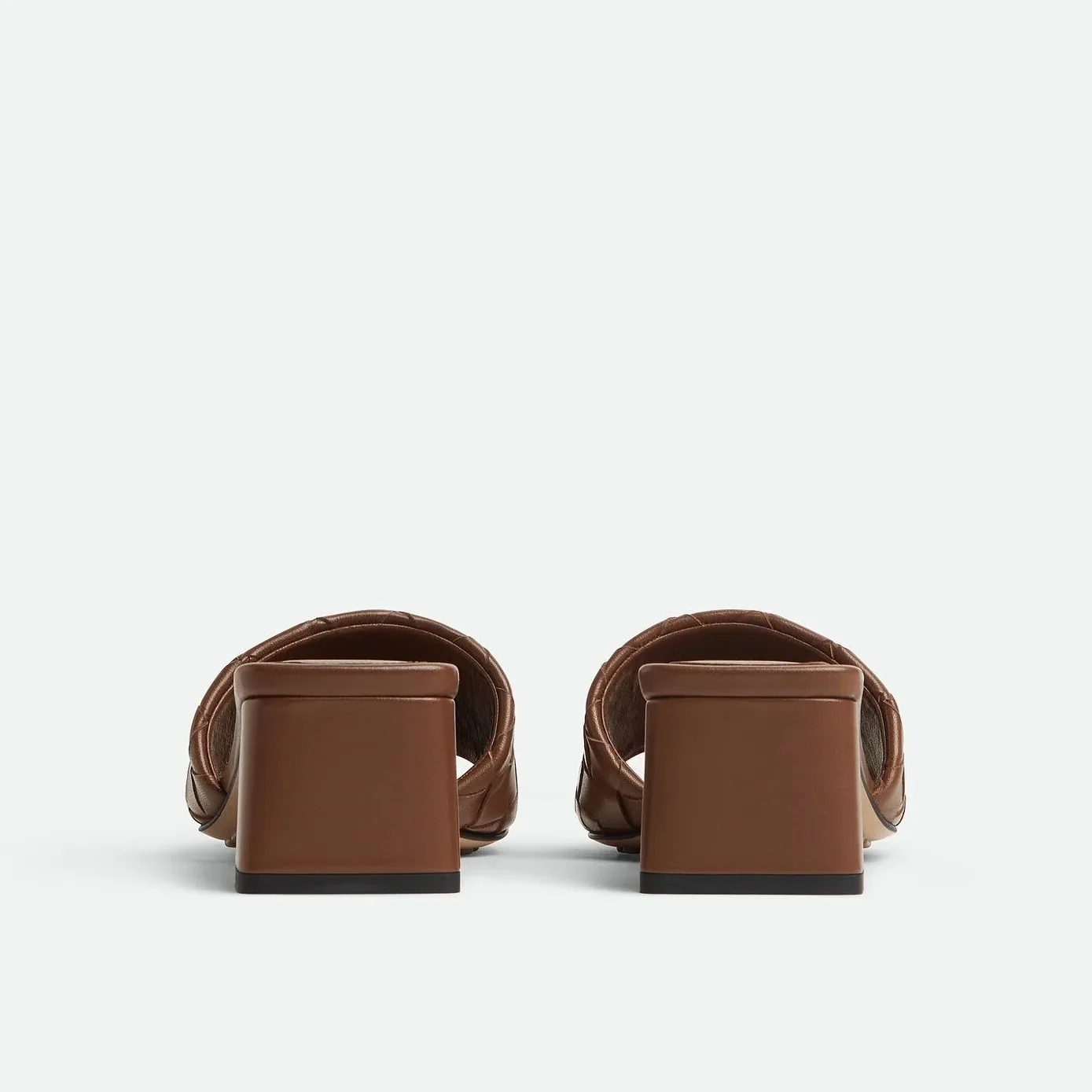 Bottega Veneta Parco Mule Mid Heel Dark Leather Bottega Veneta Parco Mule Mid Heel Dark Leather