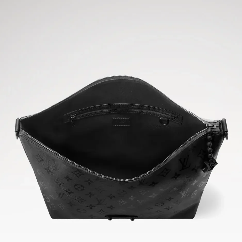 Louis Vuitton Vagabond Hobo Bag / Black Monogram Midnight Black Hardware